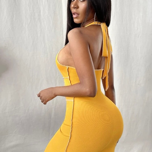 YELLOW LACE DRESS - Picture 3 of 3